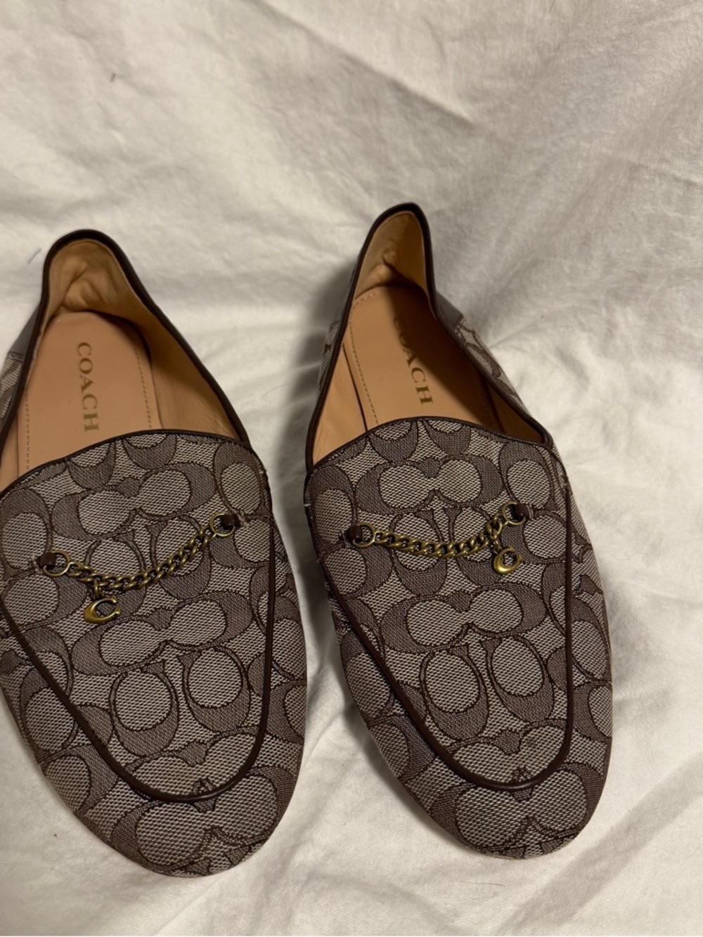 Coach Hanna Loafers Brown Signature Jacquard Pattern Womens 10 - Picture 1 of 5